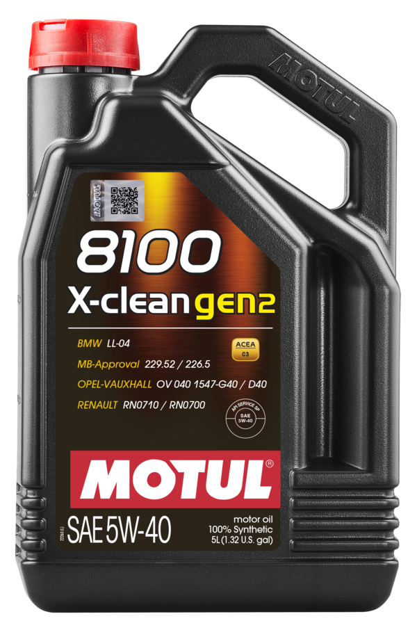 Motul 8100 X-CLEAN GEN2 5W-40 — 5L Jug