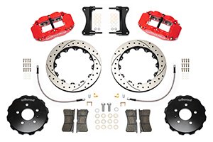 Wilwood FNSL6R Front Hat Kit,12.88", Drill, Red — 2002-2008 Audi A4 w/Lines