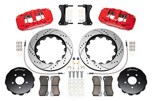 Wilwood AERO6 Front Hat Kit,14.00, Drilled, Red — 2008-2012 Audi A4 w/Lines