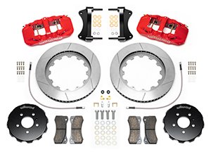 Wilwood AERO6 Front Hat Kit,15.00, Red — 2008-2012 Audi A4 w/Lines