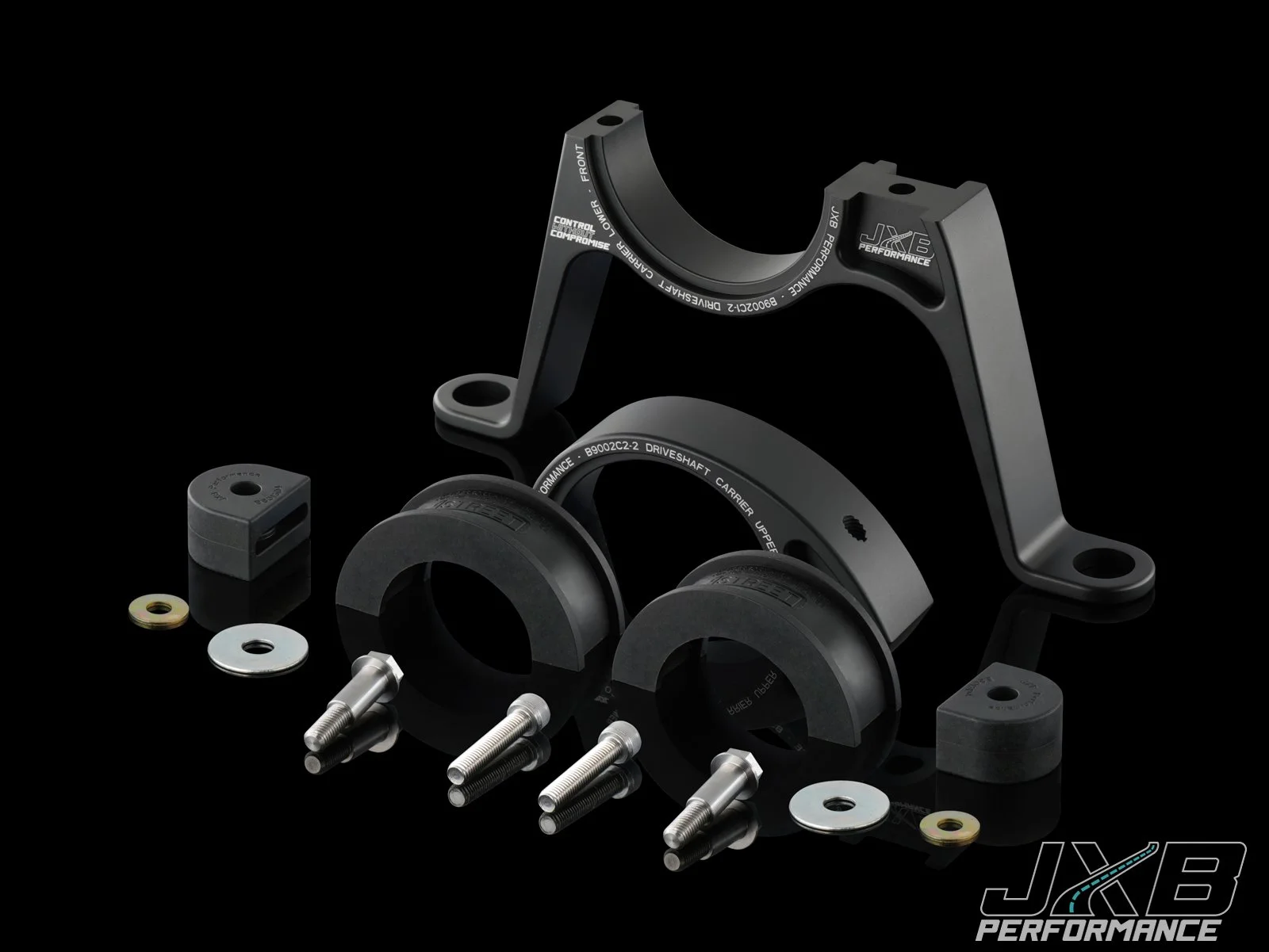 JXB Performance B9002A0 both-bushing driveshaft carrier expanded components