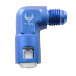 Phenix Industries Fuel Rail Fitting - Clip Type 90° -06 | 3/8