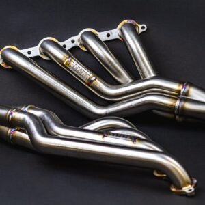 Sikky Manufacturing Z33/Z34/G35/G37 BMW E39 LS Swap Headers Stainless Steel Long Tube 1 7/8" Primaries with 3" Merge Collector and Complete V-band Clamp Assembly — Set