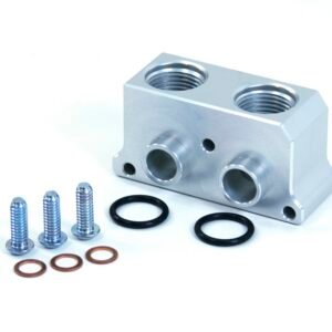 Sikky Manufacturing Oil Pan Adapter Block, Side Port, Includes -10AN Orb Fittings For Remote Oil Filter Lines — Each