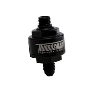 Turbosmart Billet Turbo Oil Feed Filter 44um AN-4 to AN-4 ORB - Black