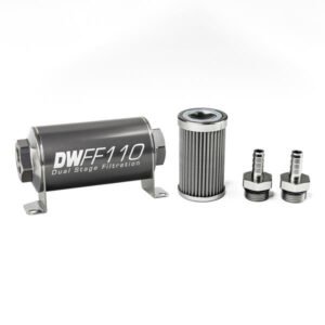 DeatschWerks In-line Fuel Filter Kit 3/8 Hose Barb 100-Micro