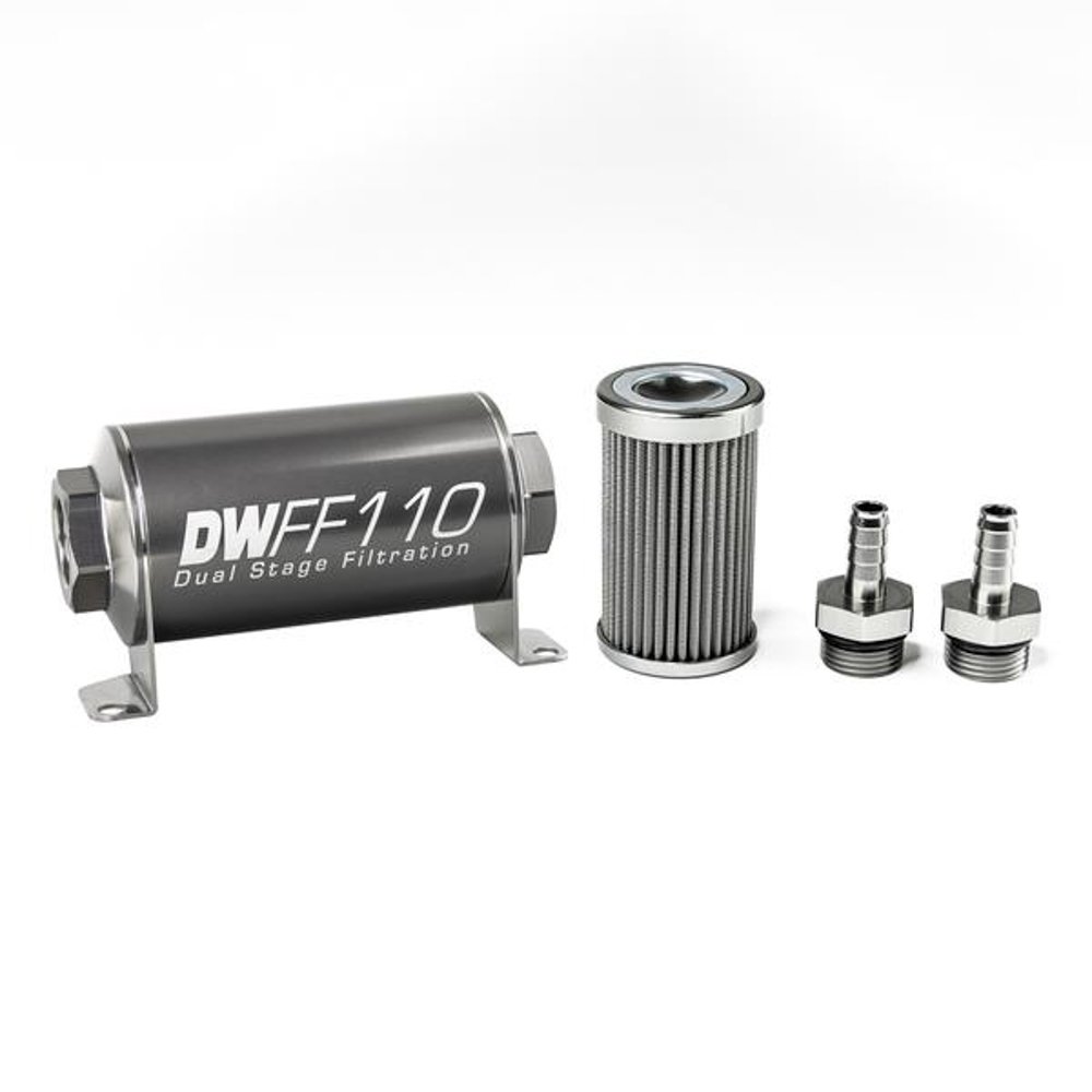 DeatschWerks In-line Fuel Filter Kit 3/8 Hose Barb 100-Micro