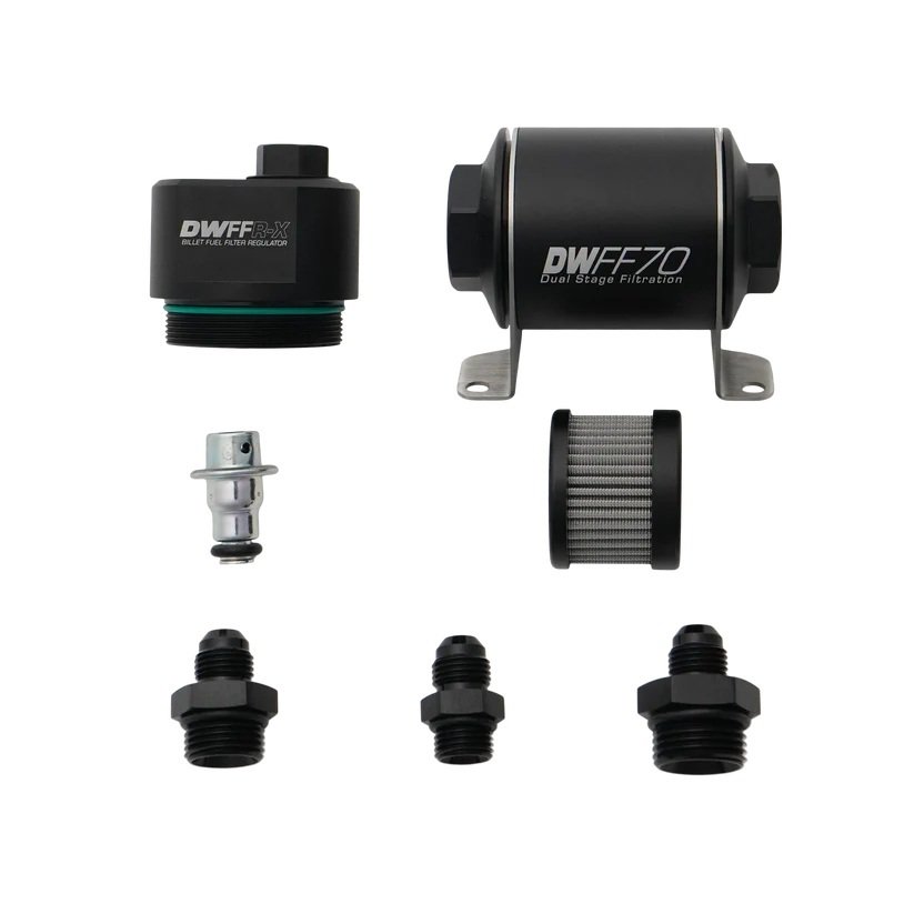 DeatschWerks 70mm Billet Filter Reg 10 Micron 6AN Fittings