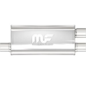 MagnaFlow Stainless Muffler 2.5in Inlet Offset/Dual 2.25in